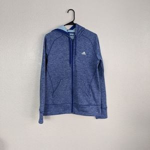 Adidas heathered blue full zip hoodie